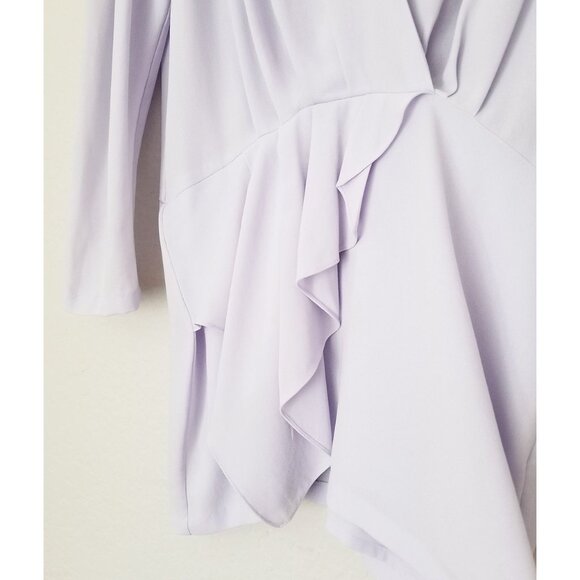 IRO Oak Dress Size 12 Light Purple Lavender Lilac Ruffle Surplice V Neck $400 - Picture 12 of 16